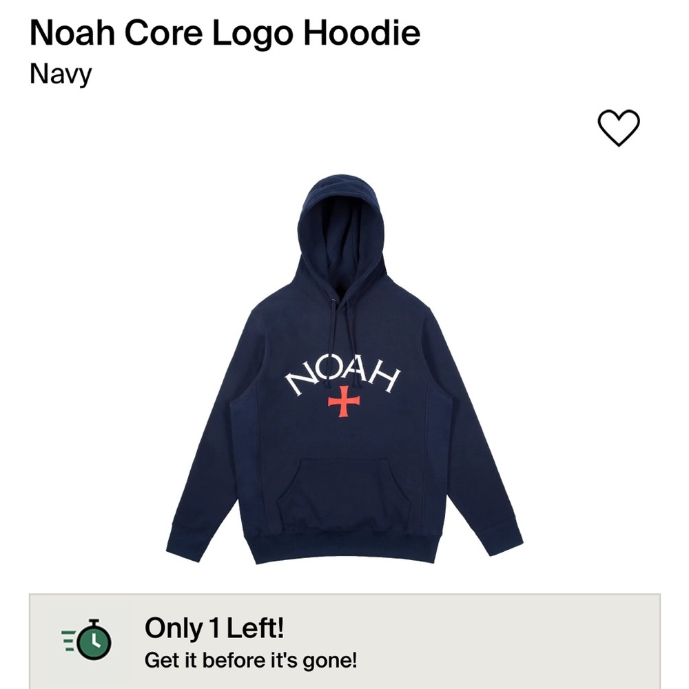 Noah Core logo hoodie navy size s